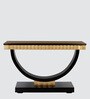 Ace Solid Wood Console Table in Black Gold Finish