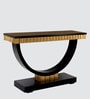 Ace Solid Wood Console Table in Black Gold Finish