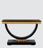 Ace Solid Wood Console Table in Black Gold Finish