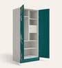 Aceline Printed Steel 2 Door Wardrobe In Textured Foliage Green Colour With Locker