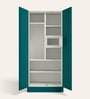 Aceline Printed Steel 2 Door Wardrobe In Textured Foliage Green Colour With Locker