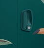 Aceline Printed Steel 2 Door Wardrobe In Textured Foliage Green Colour With Locker