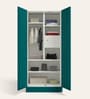 Aceline Printed Steel 2 Door Wardrobe In Textured Foliage Green Colour With Locker