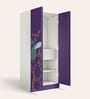 Aceline Printed Steel 2 Door Wardrobe In Textured Purple Magic Colour With Locker