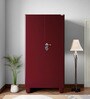 Aceline Steel 2 Door Almirah in Berry Red Colour