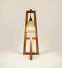 Achille Brown Wooden Table Lamp with White Jute Lampshade