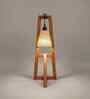 Achille Brown Wooden Table Lamp with White Jute Lampshade
