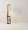Achille Wooden Floor Lamp with Jute Shade & Brown Base