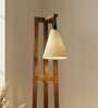 Achille Wooden Floor Lamp with Jute Shade & Brown Base