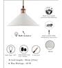 Achras White Metal Hanging Light