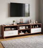 Acro TV Unit In Planked Walnut and White Finish