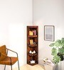 Acropolis Sheesham Wood Corner Bookshelf In Provincial Teak Finish