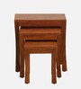 Acropolis Sheesham Wood Nest Of Tables In Honey Oak
