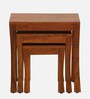 Acropolis Sheesham Wood Nest Of Tables In Honey Oak