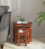 Acropolis Sheesham Wood Nest Of Tables In Honey Oak Finish