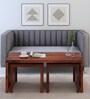 Acropolis Sheesham Wood Nesting Coffee Table Set in Honey Oak Finish With Stools