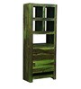 Acropolis Sheesham Wood Book Shelf with Folding Study Table in Spring Green Finish