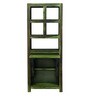 Acropolis Sheesham Wood Book Shelf with Folding Study Table in Spring Green Finish