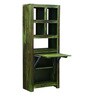 Acropolis Sheesham Wood Book Shelf with Folding Study Table in Spring Green Finish