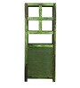 Acropolis Sheesham Wood Book Shelf with Folding Study Table in Spring Green Finish