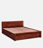 Acropolis Sheesham Wood King Size Bed With Box Storage In Honey Oak Finish