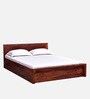 Acropolis Sheesham Wood King Size Bed With Box Storage In Honey Oak Finish