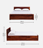 Acropolis Sheesham Wood King Size Bed With Box Storage In Honey Oak Finish