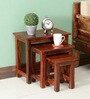 Acropolis Sheesham Wood Nest Of Tables In Honey Oak Finish