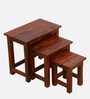 Acropolis Sheesham Wood Nest Of Tables In Honey Oak Finish