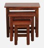 Acropolis Sheesham Wood Nest Of Tables In Honey Oak Finish