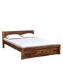 Acropolis Sheesham Wood Queen Size Bed In Rustic Teak Finish