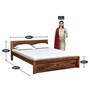 Acropolis Sheesham Wood Queen Size Bed In Rustic Teak Finish