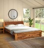 Acropolis Sheesham Wood Queen Size Bed In Rustic Teak Finish