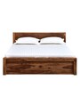 Acropolis Sheesham Wood Queen Size Bed In Rustic Teak Finish