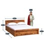 Acropolis Sheesham Wood Queen Size Bed With Box Storage In Rustic Teak Finish