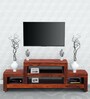 Acropolis Sheesham Wood Tiered TV Console in Honey Oak Finish