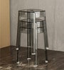 Acrylic Finish Grey Colour End Table (Set of 3)