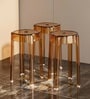 Acrylic Finish Taupe  Crystal End Table (Set of 3)