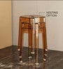 Acrylic Finish Taupe  Crystal End Table (Set of 3)