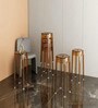 Acrylic Finish Taupe  Crystal End Table (Set of 6)