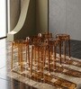 Acrylic Finish Taupe  Crystal End Table (Set of 6)