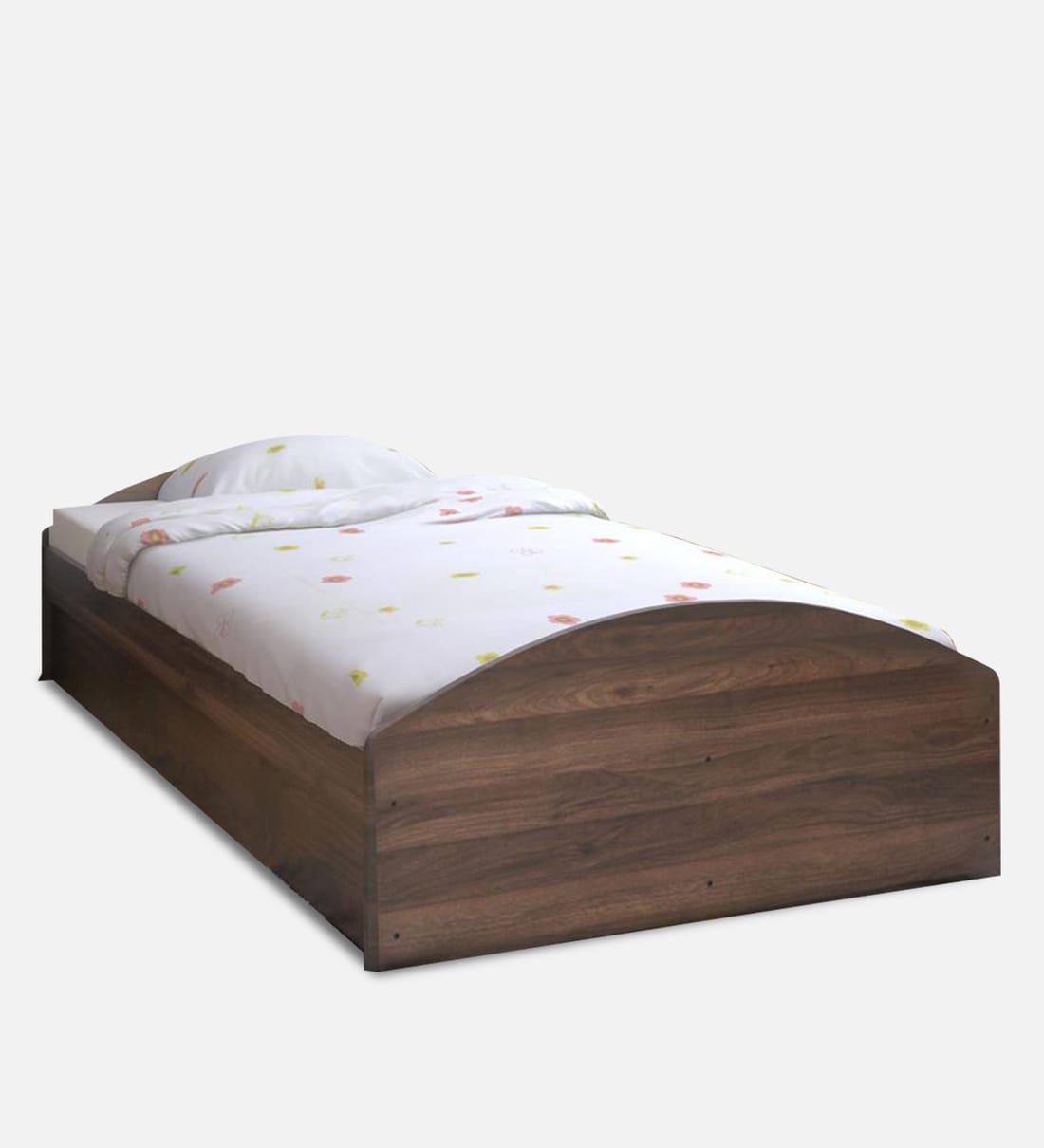 Buy Addison Single Bed in Classic Walnut Finish with Box Storage by