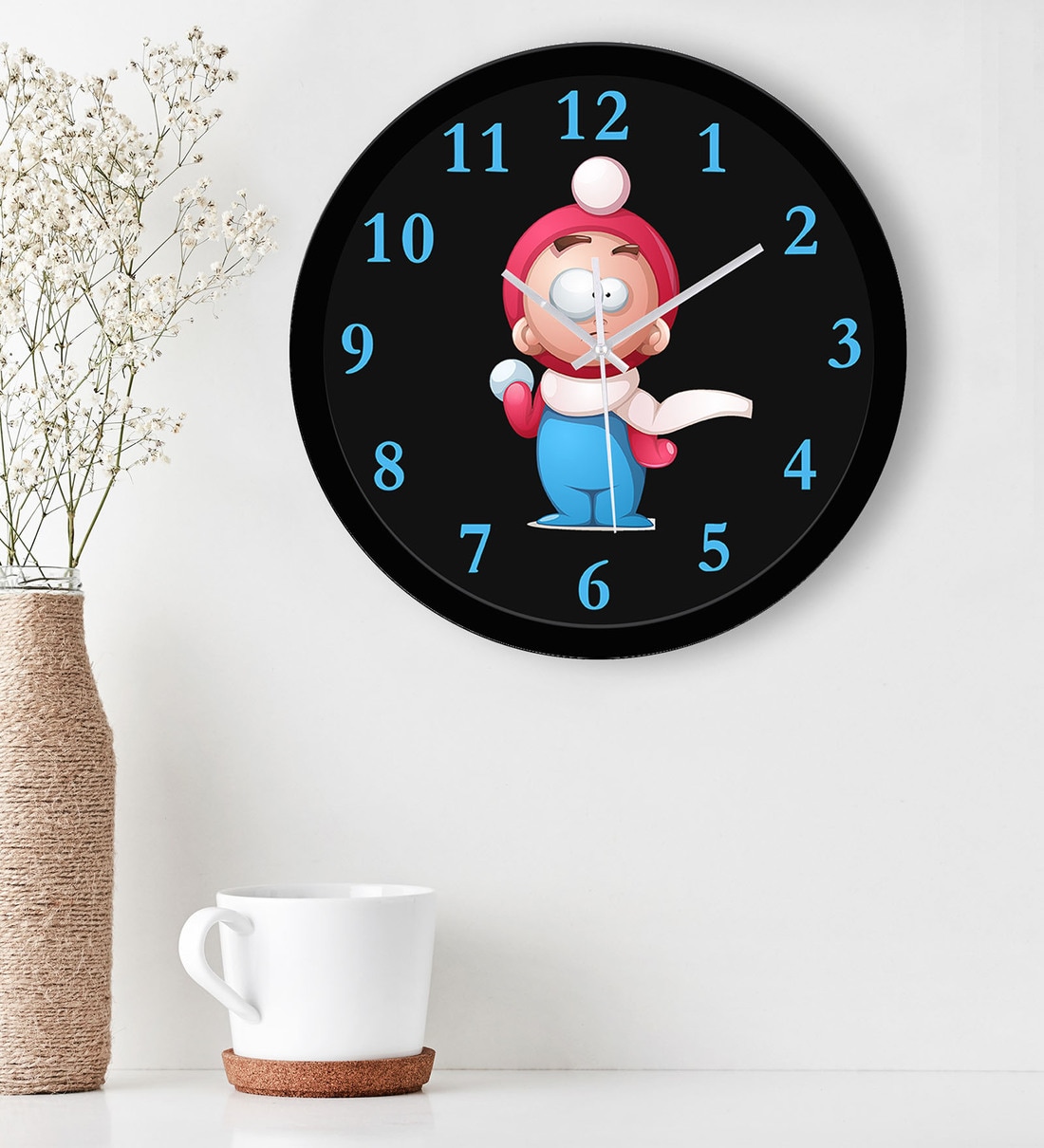 Buy Adorable Boy Wall Clock in Multicolour by WENS Online Kids Wall