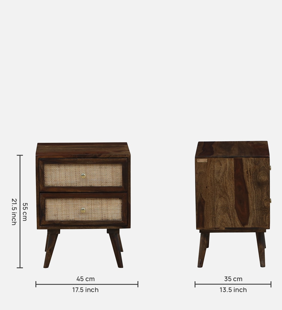 Buy Sencillo Sheesham Wood Lhs Bedside Table In Provincial Teak