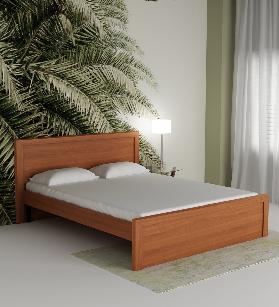 Buy Adriana Queen Size Bed in Walnut Finish by Godrej Interio Online