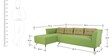 Iowa RHS 3 Seater Sofa with Lounger in Pear Green Colour