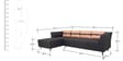 Iowa RHS 3 Seater Sofa with Lounger in Steel Grey Colour