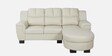 Agropoli Leatherette LHS Sectional Sofa (2 + Lounger) In Light Cream Colour