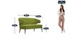 Adrian 2 Seater Sofa in Olive Green Colour