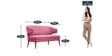 Adrian 2 Seater Sofa in Pink Colour